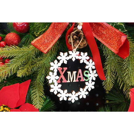 Ornament de brad Xmas, Vivimall, multicolor, lemn, 12 cm - vivimall.ro