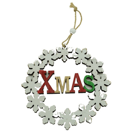 Ornament de brad Xmas, Vivimall, multicolor, lemn, 12 cm - vivimall.ro