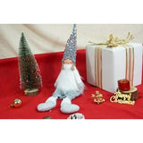 Ornament de Craciun ingeras, Vivimall, alb/gri, textil, 58 cm - vivimall.ro