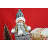 Ornament de Craciun papusa, Vivimall, gri/alb, textil, 43 cm - vivimall.ro