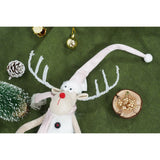 Ornament de Craciun ren cu picioare telescopice, Vivimall, gri/alb, textil, 100 cm - vivimall.ro
