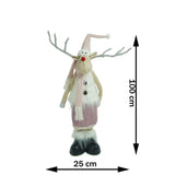 Ornament De Craciun Ren Cu Picioare Telescopice, Roz/, Textil, 72 Cm