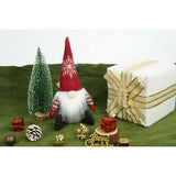 Ornament de Craciun spiridus cu palarie rosie, Vivimall, rosu/gri, textil, 31 cm - vivimall.ro