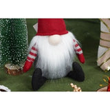 Ornament de Craciun spiridus cu palarie rosie, Vivimall, rosu/gri, textil, 31 cm - vivimall.ro