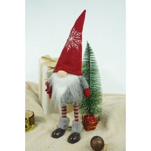 Ornament de Craciun spiridus, Vivimall, gri/alb, textil, 42 cm - vivimall.ro