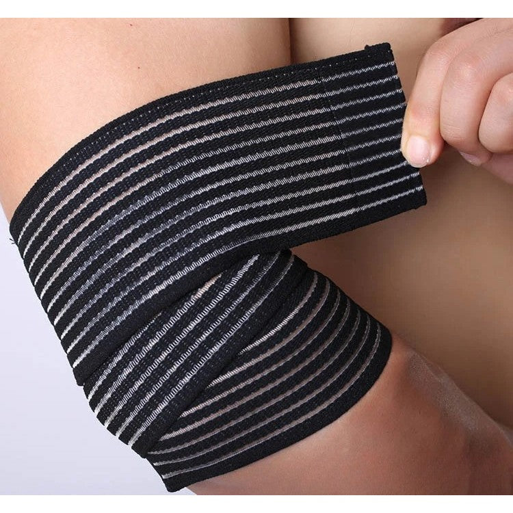 Orteza Elastica, Vivimall, Pentru Picior/Mana, cu Prindere Velcro, 7.5 x 180 cm, din Nailon, Negru - vivimall.ro