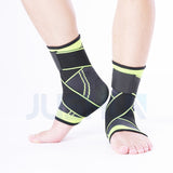 Orteza pentru Glezna, Vivimall, cu Benzi Elastice de Fixare, 24 x 10.5 cm, din Nailon, Negru/Verde - vivimall.ro