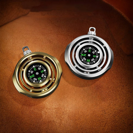Fidget spinner giroscop rotativ Flippy auriu, detaliu mecanism și finisaj metalic aliaj zinc