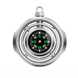 Fidget Spinner Busola Palm, Flippy, Tip Giroscop Rotativ, Model Pandativ / Breloc, Antistress, Aliaj Zinc, 48x42x12 mm, 21 gr, Silver - vivimall.ro