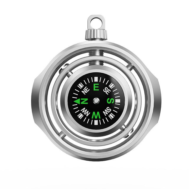 Fidget Spinner Busola Palm, Flippy, Tip Giroscop Rotativ, Model Pandativ / Breloc, Antistress, Aliaj Zinc, 48x42x12 mm, 21 gr, Silver - vivimall.ro