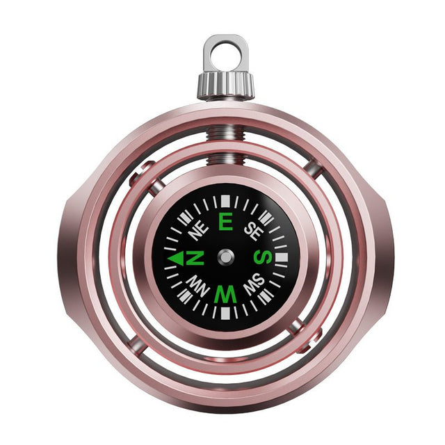 Fidget Spinner Busola Palm, Flippy, Tip Giroscop Rotativ, Model Pandativ / Breloc, Antistress, Aliaj Zinc, 48x42x12 mm, 21 gr, Rose Gold - vivimall.ro