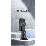 Suport Telefon cu Urmarire Automata, Flippy, AI Face Tracking, Rotire 360 Grade, 17 x 8 cm, Negru - vivimall.ro