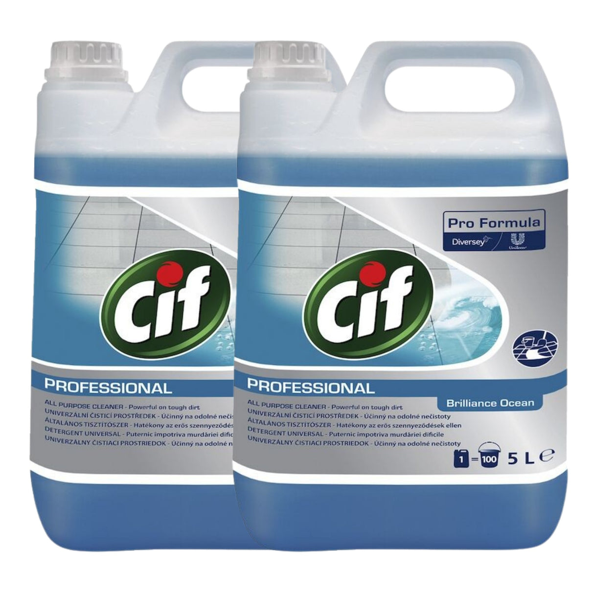 Pachet CIF Professional Brilliance Ocean – Detergent Universal pentru Suprafete 2×5 L - vivimall.ro