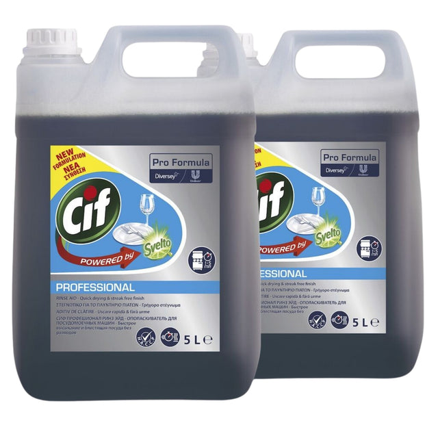 Pachet CIF Professional Rinse Aid – Agent de Clatire pentru Masini de Spalat Vase 2×5 L - vivimall.ro