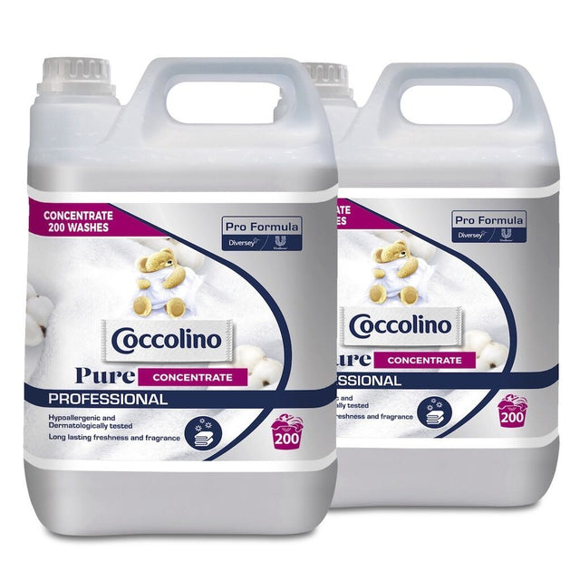Pachet Coccolino Professional Pure Concentrated balsam rufe concentrat 2×5 L, vedere frontală