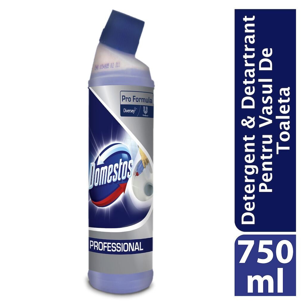 Pachet Domestos Professional Toilet Cleaner & Descaler – Detartrant pentru Toaleta, 6×0,75 L - vivimall.ro