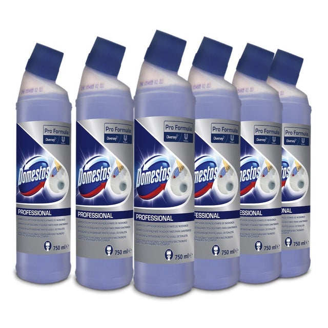 Pachet Domestos Professional Toilet Cleaner & Descaler – Detartrant pentru Toaleta, 6×0,75 L - vivimall.ro