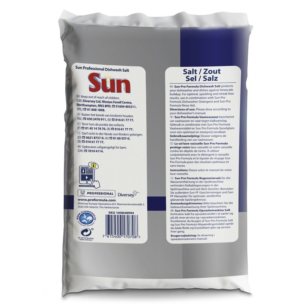 Pachet SUN Professional Dishwasher Salt, Sare pentru Masina de Spalat Vase, 6x2 kg - vivimall.ro