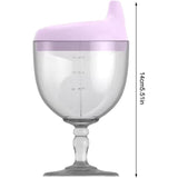 Pahar Din Plastic Transparent Cu Picior, Pentru Copii, 14 X 7.7 Cm, Cu Cioc Antiscurgere, + 3 Ani, Fara Maner, Alb - vivimall.ro