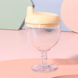 Pahar Din Plastic Transparent Cu Picior, Pentru Copii, 14 X 7.7 Cm, Cu Cioc Antiscurgere, + 3 Ani, Fara Maner, Alb - vivimall.ro