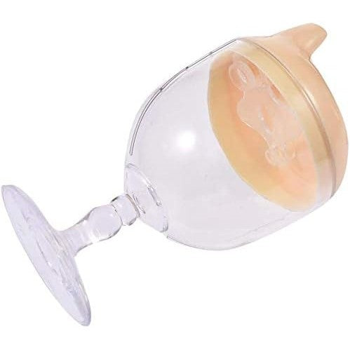 Pahar Din Plastic Transparent Cu Picior, Pentru Copii, 14 X 7.7 Cm, Cu Cioc Antiscurgere, + 3 Ani, Fara Maner, Alb - vivimall.ro