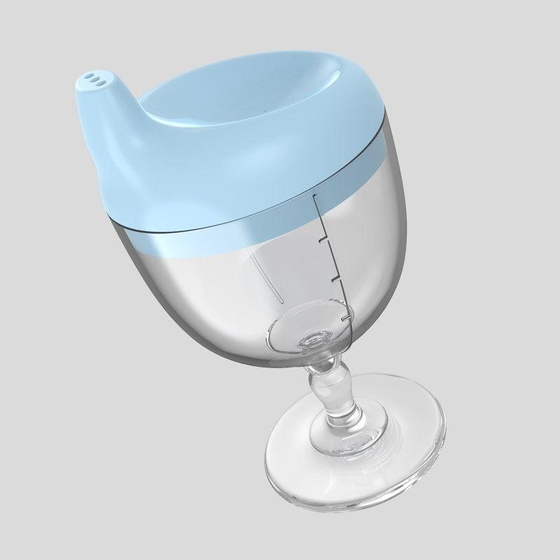 Pahar Din Plastic Transparent Cu Picior, Pentru Copii, 14 X 7.7 Cm, Cu Cioc Antiscurgere, + 3 Ani, Fara Maner, Alb - vivimall.ro
