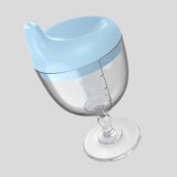 Pahar Din Plastic Transparent Cu Picior, Pentru Copii, 14 X 7.7 Cm, Cu Cioc Antiscurgere, + 3 Ani, Fara Maner, Alb - vivimall.ro