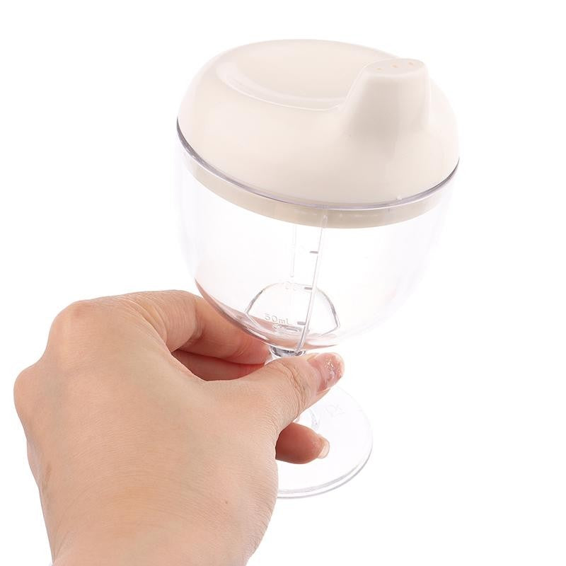 Pahar Din Plastic Transparent Cu Picior, Pentru Copii, 14 X 7.7 Cm, Cu Cioc Antiscurgere, + 3 Ani, Fara Maner, Alb - vivimall.ro