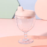 Pahar Din Plastic Transparent Cu Picior, Pentru Copii, 14 X 7.7 Cm, Cu Cioc Antiscurgere, + 3 Ani, Fara Maner, Alb - vivimall.ro