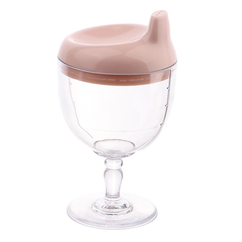 Pahar Din Plastic Transparent Cu Picior, Pentru Copii, 14 X 7.7 Cm, Cu Cioc Antiscurgere, + 3 Ani, Fara Maner, Alb - vivimall.ro