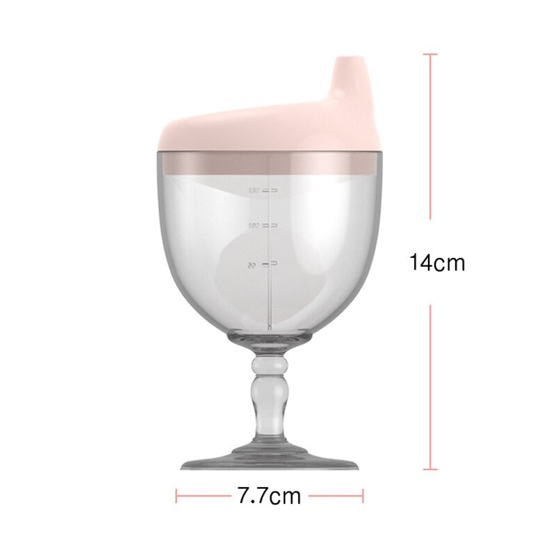 Pahar Din Plastic Transparent Cu Picior, Pentru Copii, 14 X 7.7 Cm, Cu Cioc Antiscurgere, + 3 Ani, Fara Maner, Alb - vivimall.ro