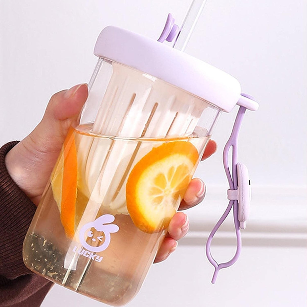 Pahar silicon cu pai si capac | SipSafe - vivimall.ro