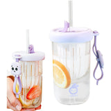 Pahar silicon cu pai si capac | SipSafe - vivimall.ro