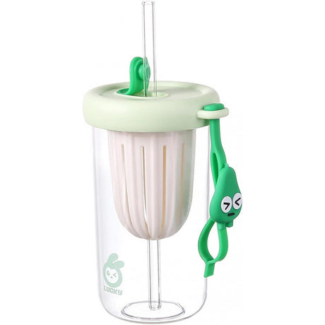 Pahar silicon cu pai si capac | SipSafe - vivimall.ro