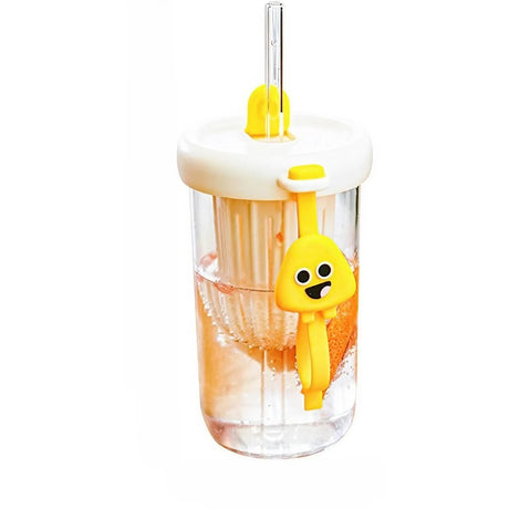 Pahar silicon cu pai si capac | SipSafe - vivimall.ro