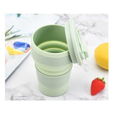 Pahar pliabil din silicon Vivimall, pentru calatorii, camping, 500 ml, verde - vivimall.ro