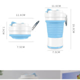Pahar Pliabil Din Silicon Pentru Calatorii, Camping, 750 Ml, Pai Inclus, 11.6 X 19.3 Cm - vivimall.ro