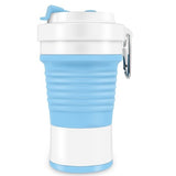 Pahar Pliabil Din Silicon Pentru Calatorii, Camping, 750 Ml, Pai Inclus, 11.6 X 19.3 Cm - vivimall.ro