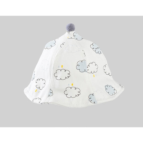 Palarie de Protectie pentru Bebelusi, Vivimall, Model cu Norisori Albastri, Pescareasca, de Primavara si Toamna, cu Masca si Fermoar, 42 cm, pentru 0-3 Luni, Bleu - vivimall.ro