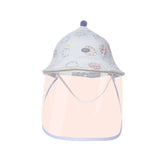 Palarie de Protectie pentru Bebelusi, Vivimall, Model cu Norisori Roz, Pescareasca, de Primavara si Toamna, cu Masca si Fermoar, 48 cm, pentru 6-12 Luni, Roz - vivimall.ro