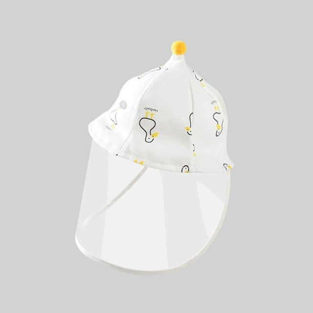 Palarie de Protectie pentru Bebelusi, Vivimall, Model Ratuste, Pescareasca, de Primavara si Toamna, cu Masca si Fermoar, 45 cm, pentru 3-6 Luni, Alb - vivimall.ro