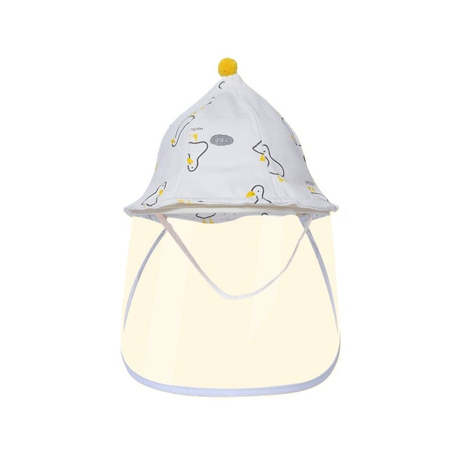 Palarie de Protectie pentru Bebelusi, Vivimall, Model Ratuste, Pescareasca, de Primavara si Toamna, cu Masca si Fermoar, 45 cm, pentru 3-6 Luni, Alb - vivimall.ro