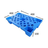Palet de Transport, Flippy, 40 x 40 x 10 cm, din Plastic durabil, Palet pentru Stivuitor in Depozit, Rezistent la Umiditate, Grila Ingrosata, 5 Picioare, Albastru- - vivimall.ro