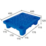 Palet de Transport, Flippy, 40 x 40 x 12 cm, din Plastic durabil, Palet pentru Stivuitor in Depozit, Rezistent la Umiditate, Grila Ingrosata, 5 Picioare, Albastru- - vivimall.ro