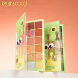 Paleta Farduri de Pleoape, Kevin&Coco, Paleta pentru Machiaj, 18 Nuante, Model Avocado Deep, Mate si Sidefate, 9.9x1.7x17.7 cm, Multicolor - vivimall.ro