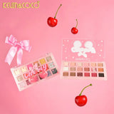Paleta Farduri de Pleoape, Kevin&Coco, Paleta pentru Machiaj, 18 Nuante, Model Cherry Classic, Mate si Sidefate, 9.9x1.7x17.7 cm, Multicolor - vivimall.ro