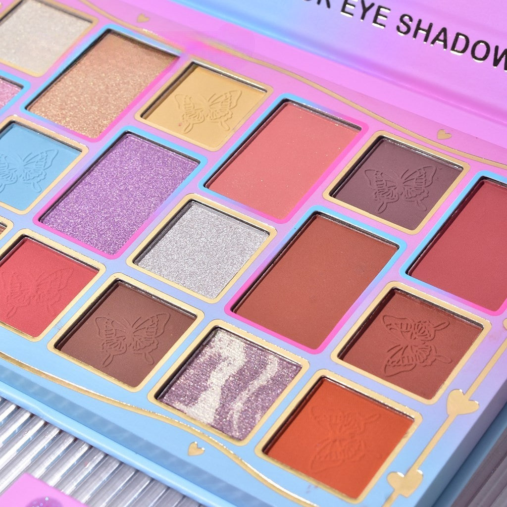 Palete de Machiaj, KEVIN & COCO, Pink Blue, Fard de Pleoape, 18 culori, 19.3 x 12 x 1.4 cm