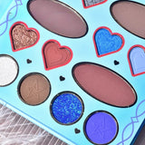 Paleta de Machiaj, KEVIN&amp;COCO, 20 Culori Blue Girl, Fard de Pleoape si Blush, Albastru - vivimall.ro