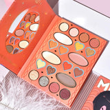 Paleta de Machiaj, KEVIN&amp;COCO, 20 Culori Orange Girl, Fard de Pleoape si Blush, Portocaliu - vivimall.ro
