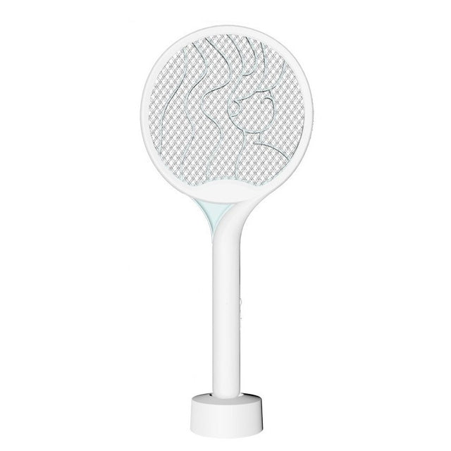 Paleta Electrica pentru Tantari, Muste si Tantari 2in1, Vivimall, Reincarcabila, Incarcare USB, 2600V, Plastic, Casa si Gradina, Anti-insecte, Stand, 23x51 cm, Alb - vivimall.ro